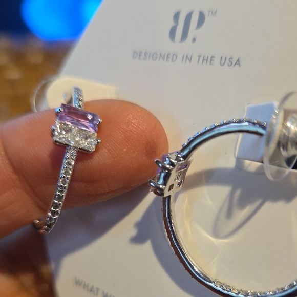 Bomb Party Jewelry - Elegant Silver and Pink Gemstone Earrings